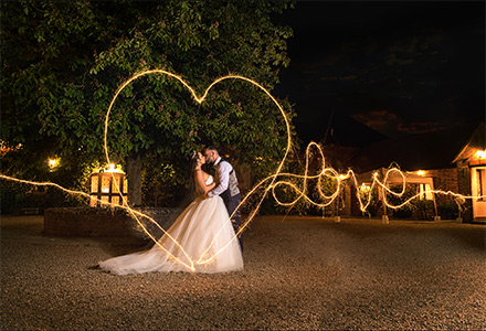 Fun with sparklers - Katie and Ian