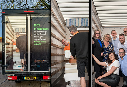 Sussex Beds Van artwork and 'fake' open door
